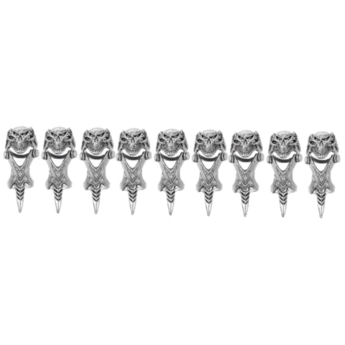BESPORTBLE 3 Sätze Partyringe Cosplay -schmuck Punk -stilringe Mann Ring Party -requisiten Punk-ring Festival-fingerring Nagelring Aluminiumlegierung Silver 3 Stück * 3 von BESPORTBLE