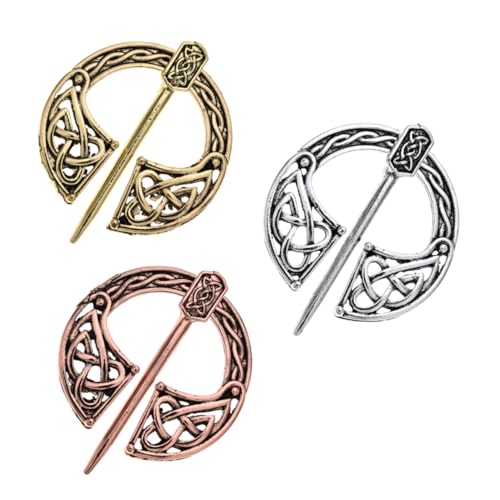 BESPORTBLE 3 Sätze Retro Brosche Einzigartige Vintage Nadel Für Kleidung Accessoires Robuste Viking Broschen Für Hochzeiten Besondere Anlässe 3 Stücke * 3 von BESPORTBLE