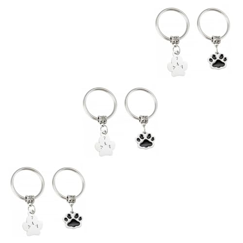 BESPORTBLE 3 Sätze Schlüsselanhänger Mit Fußabdruck Von Haustieren Zubehör Gedenk Erkennungsmarke Hundepfote Kreative Schlüsselanhänger Schlüsselanhänger Kreativer 2 Stück * 3 von BESPORTBLE