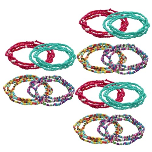 BESPORTBLE 3 Sätze Teiliges Bauchketten Bunten Glasperlen Handgemachte Taillenkette Für Damen Für Bikinis Sommermode Leicht Elastisch Perfektes Strandaccessoire 4 Stück * 3 von BESPORTBLE