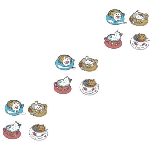 BESPORTBLE 3 Sätze Teiliges Cartoon Katzen Broschen Dekoration Für Rucksack Kleidung Diy Bastelzubehör Leicht Tragbar Für Verschiedene Anlässe 4 Stück * 3 von BESPORTBLE