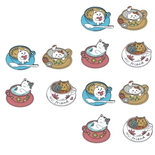 BESPORTBLE 3 Sätze Teiliges Cartoon Katzen Broschen Für Rucksack Kleidung Diy Bastelzubehör Modisches Design Für Kreative Dekoration 4 Stück * 3 von BESPORTBLE