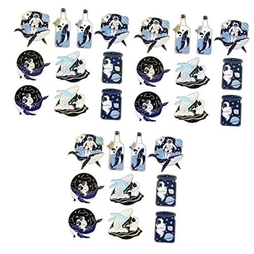 BESPORTBLE 3 Sätze Teiliges Set Astronaut Wal Brosche Pins Cartoon Design Abzeichen Für Kleidung Rucksack Lustige Stilvolle Anstecker Langlebigem Legierungsmaterial 10 Stück * 3 von BESPORTBLE