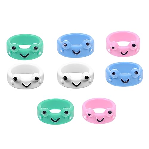 BESPORTBLE 3 Sätze Teiliges Süße Frosch Ringe Für Frauen Dekorative Finger Ringe Hochwertigem Kunststoff Ergonomisch Gestaltet Für 8 Stücke * 3 von BESPORTBLE