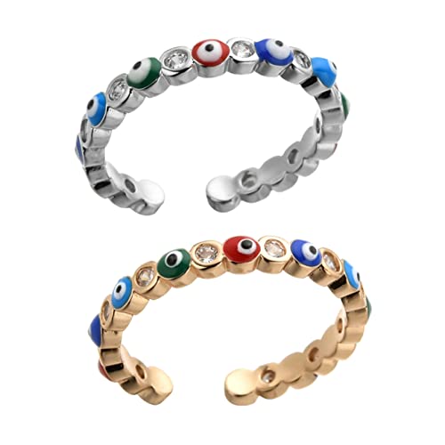 BESPORTBLE 3 Sätze Verstellbare Augen Ringe Zirkonia Für Damen Offene Fingerringe Mit Einzigartigem Design Für Outfit 2 Stück * 3 von BESPORTBLE