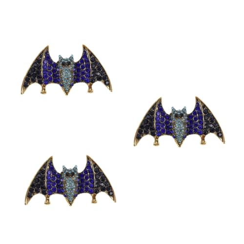 BESPORTBLE 3 Stck Halloween Brosche Fledermaus Form Strass Brustnadel Funkelnde Anstecknadel für Damen Mädchen Accessoire Party Schmuck von BESPORTBLE
