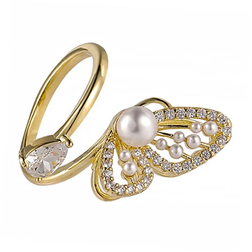 BESPORTBLE 3 Stck. Chic Damenring mit Perlen Verstellbarer Schmuckring für Stilvolle Handdekoration für Frauen Zeitloses Design von BESPORTBLE