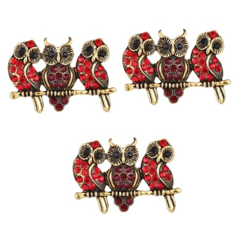 BESPORTBLE 3 Stck. Eulenbrosche Legiertem Material Modisches Accessoire für Frauen zur Dekoration von Kleidung Taschen für zu Besonderen Anlässen von BESPORTBLE