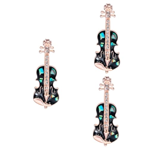 BESPORTBLE 3 Stck. Guitar -Geigenbrosche Violine Jacke Brustnadel für Frauen Geigenbrosche Pin Geigenstifte Geigenbefugnis Legierung Schwarz von BESPORTBLE