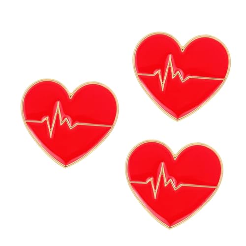 BESPORTBLE 3 Stck. Herzförmige Brosche für Damen Anstecknadel Modisches Accessoire für Kleider Jacken Mäntel Partys Hochzeiten Hochwertige Verarbeitung Langlebig Sicher von BESPORTBLE