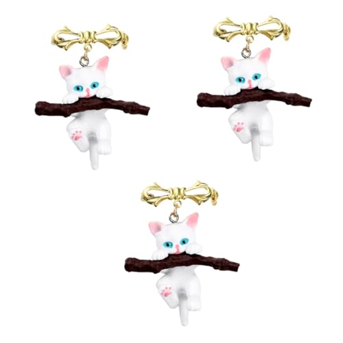 BESPORTBLE 3 Stck. Katzenbrosche Anstecknadel mit Haltebaum Design Niedlicher Kleidungsmagnet für Katzenliebhaber Kreatives Stilvolles Accessoire zur Dekoration Geschenkidee für Freunde von BESPORTBLE