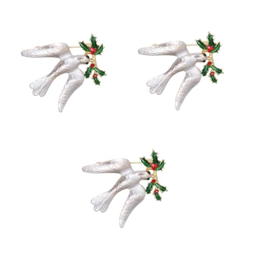BESPORTBLE 3 Stck. Kreative Brosche Stilvolle Friedenstaube Anstecker für Kleidung Accessoires für Taschen Schals Leicht Langlebig von BESPORTBLE