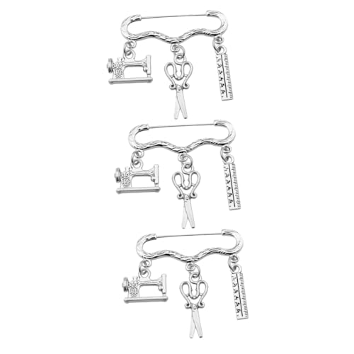 BESPORTBLE 3 Stck. Schnittmaschinen Brosche im Kreativen Design Mode Pin für Dekoration für Kleidung Taschen Rucksäcke für Designer Schneiderfreunde von BESPORTBLE