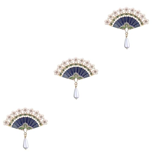 BESPORTBLE 3 Stck. Vintage Fan Brosche im Chinesischen Elegantes Kleidungsaccessoire für Vielseitig Langlebigem Legierungsmaterial Harmoniert mit Ihrer von BESPORTBLE