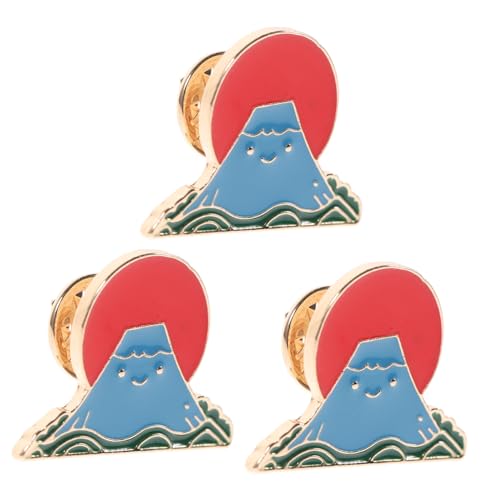 BESPORTBLE 3 Stück Alloy Brosche Fuji Berg Cartoon Anstecknadel für Kleidung und Rucksack Modisches Abzeichen Niedliche Japanische Dekoration für Damen und Mädchen von BESPORTBLE