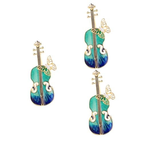BESPORTBLE 3 Stück Anstecknadel für Kleid Pin-Ästhetik Dekoration für Frauenkleidung Instrument Hut Reversnadel Ansteckbrosche Brosche für Kleidung Frauen Violine Reversnadel Legierung von BESPORTBLE