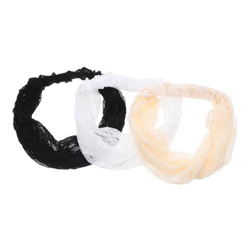 BESPORTBLE 3 Stück Atmungsaktive Elastische Spitzen-haarbänder mit Netzstruktur Dehnbar und Leicht für Damen und Mädchen für Yoga Sommer und Alltag Modisches Haarschmuck-accessoire von BESPORTBLE