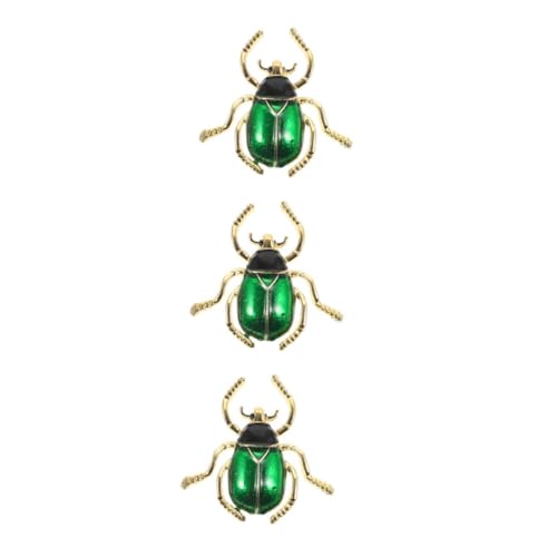 BESPORTBLE 3 Stück Beetle Brosche Legiertem Glänzend Grün Emailliert Dekorative Anstecknadel für Kleidung Taschen und Hüte Robust und Stilvoll für Familie und Freunde von BESPORTBLE