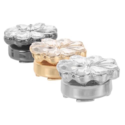 BESPORTBLE 3 Stück Blume Manschettenknopf -Hemdkiste Manschettenknöpfe Schal-Ring-Clip Broschen für Frauen Smokingknöpfe Kleid Clips zurück Cinch Zinklegierung von BESPORTBLE