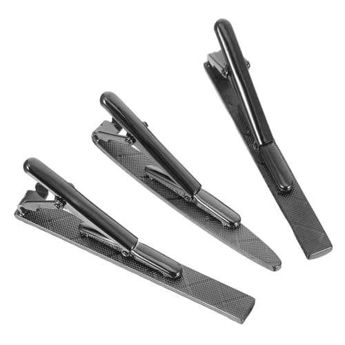 BESPORTBLE 3 Stück Business Tie Jacke Set Modische Krawattenklammer Herrenkrawenclip Gravurer Krawattenclip Für Ihn Krawattenclips Für Party Hemd Krawattenklammer Cilps Binden Kupfer Schwarz von BESPORTBLE