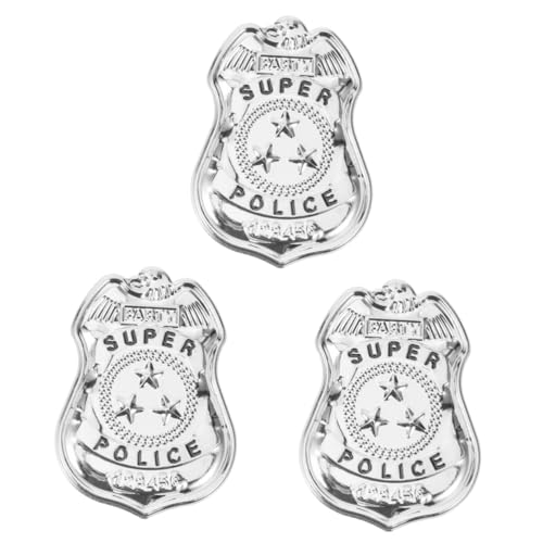 BESPORTBLE 3 Stück - Dekoratives Abzeichen Sicherheitsnadel Für Kleidung Polizeibrosche Abzeichen Für Männer Modeschmuck Für Männer Metall von BESPORTBLE