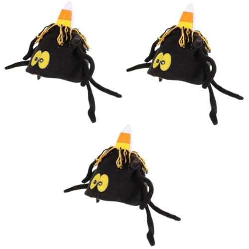 BESPORTBLE 3 Stück Erwachsene Cosplay Elf Mini Kostüm Kopfbedeckung Drucken Halloween-spinnenhut Vorabend Halloween-accessoires Für Party Leistungsstirnband Hut- Stoff von BESPORTBLE
