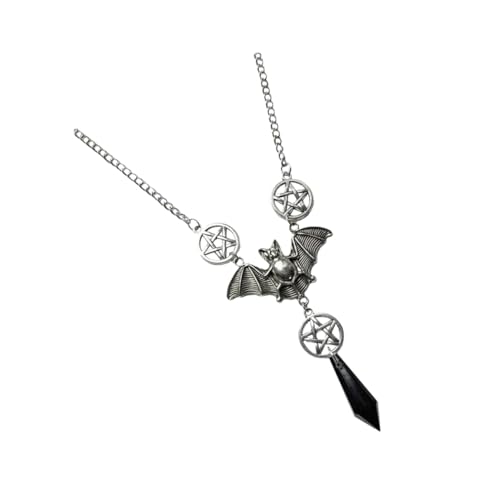 BESPORTBLE 3 Stück Gothic Fledermaus Anhänger Halskette mit Fünf Punkte Design Kreativer Modeschmuck für Damen für Halloween Partys Maskerade und Geschenkideen von BESPORTBLE