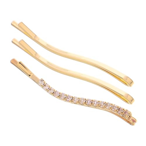BESPORTBLE 3stücke Dekorative Strass-haarnadeln Für Frauen Flache Mit Strass Süße Bobby Pins Für Dünnes Haar Stilvolle Haarklammern Für Verschiedene Frisuren von BESPORTBLE