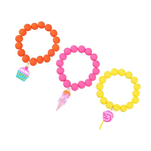 BESPORTBLE 3 Stück Kinderarmband armschlinge -Anhänger-Perlen-Armband Armbänder für Mädchen Perlenarmband für Mädchen Lollipop-Anhänger-Perlen-Armband Armbänder für Kleinkinder PVC von BESPORTBLE
