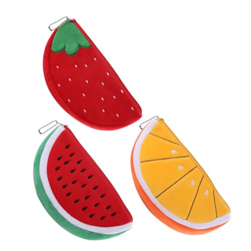 BESPORTBLE 3 Stück Kleine Reißverschlusstasche Münzbeutel Obst Zitrone Für Geldbeutel Mini Münze Wassermelone Geldbörse Süße Geldbörse Erdbeere Geldbörse Damen Geldbörse Polyester von BESPORTBLE