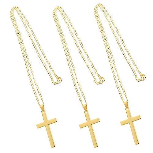 BESPORTBLE 3 Stück Kreuzkette für Herren und Damen Teiliges aus Vergoldetem Material Schmuckstück für Besondere Anlässe für und Festliche Outfits von BESPORTBLE