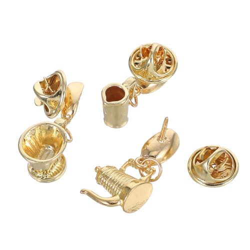 BESPORTBLE 3stücke Kaffebohnen-anstecknadel Aus Legierung Für Damen Hemd Schal Jacke Kaffeeliebhaber Brosche Anstecknadel Kaffeekannen-schmuck Broschennadel Anzug-brosche Schalnadel von BESPORTBLE