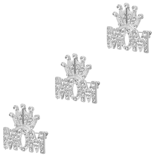 BESPORTBLE 3 Stück Mom Krone Brosche Anstecknadel für Frauen Eleganter Schmuck zur Muttertags Geschenkidee Hochwertige für Besondere Anlässe und Ausdruck von Liebe von BESPORTBLE
