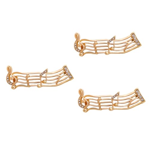 BESPORTBLE 3 Stück Musikalische Noten Brosche Legierung Design Anstecknadel für Kleidung Hüte Schals für Musikfestivals Besondere Anlässe Funkelnde Strassverzierung von BESPORTBLE