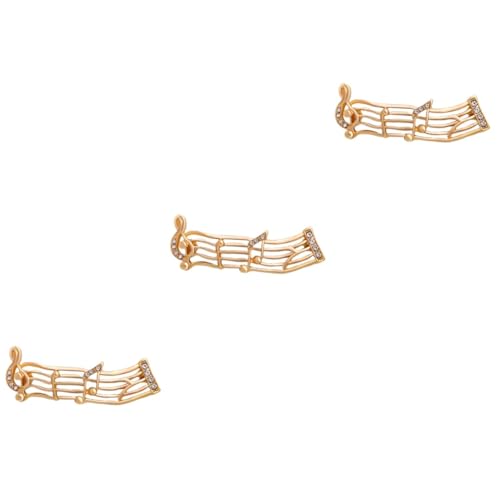 BESPORTBLE 3 Stück Musiknoten Brosche Legierung mit Vintage Anstecker für Kleidung Schals Stilvolle Dekoration für Besondere Anlässe für Partys Festlichkeiten von BESPORTBLE