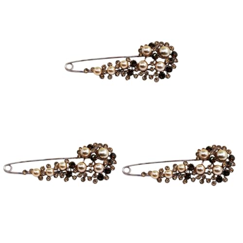 BESPORTBLE 3 Stück Perlenbrosche Damen-Brustnadeln Frauen Brosche Pearl Brosche Pin Abzeichen Brosche Strass-Brustnadel Brustklammer für Frauen Kleidung Accessoire Brachbrosche Strasssteine von BESPORTBLE