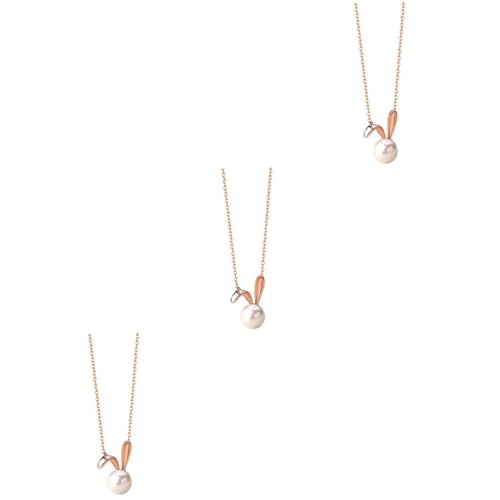 BESPORTBLE 3 Stück Perlenkette Damen mit Niedlichem Hasen Anhänger Zartes Kollier in Roségold Vielseitige Charms Halskette für Alltag und Tierkette mit BESPORTBLE 3 Stück Perlenkette Damen mit Niedlichem Hasen Anhänger Zartes Kollier in Roségold Vielseitige Charms Halskette für Alltag und Tierkette mit von BESPORTBLE