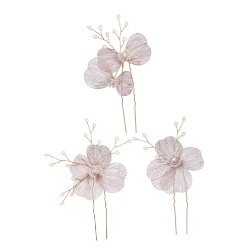 BESPORTBLE 3 Stück Perlenstirnband Bräute Brautjungfern Kopfbedeckung Geformt Edelsteine Haarnadeln Hochzeit Hübsche Haarspangen Für Frauen Dekorationen Braut- Braut Perlenhaar Stifte Kupfer von BESPORTBLE