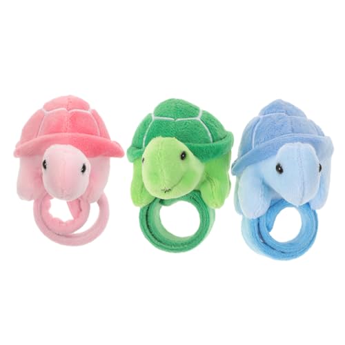 BESPORTBLE 3 Stück Plüsch Slap Armbänder Schildkröte Kuscheltier Wristbands für Kindergeburtstag Party Halloween Tiermotiv von BESPORTBLE