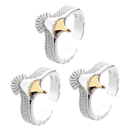 BESPORTBLE 3 Stück Ring für Damen Herren Verstellbarer Vintage Finger Ring mit Offenem Design Kreatives für Modebewusste für Besondere Anlässe von BESPORTBLE