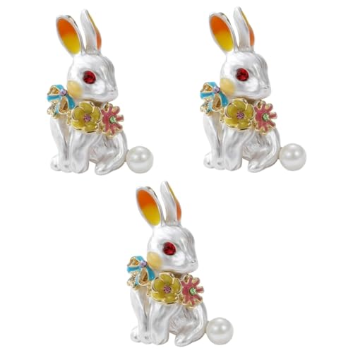 BESPORTBLE 3 Stück Süße Kaninchen Brosche Anstecknadel für Damen Emaille Pin für Kleidung Taschen Perfektes für Ostern Valentinstag Besondere Anlässe von BESPORTBLE