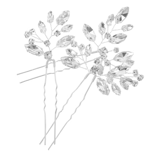 BESPORTBLE 3 Stück Teiliges Braut Haarschmuck U Förmige Haarnadeln mit Funkelnden Strasssteinen Handgefertigte Hochzeitshaarspangen für Damen Brautjungfern und Hochsteckfrisuren von BESPORTBLE