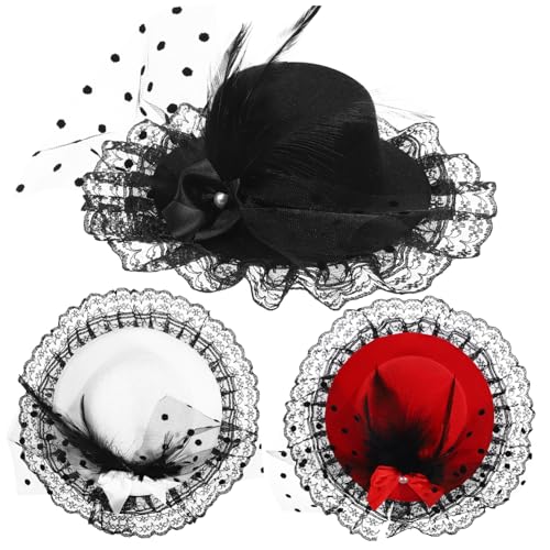 BESPORTBLE 3stücke Fascinator-hüte Mit Kleiner Schleife Formelle Stilvolle Netz-schleifenhüte Für Damen Hüte Für Teeparty Und Hochzeit Kopfschmuck Für Damen von BESPORTBLE