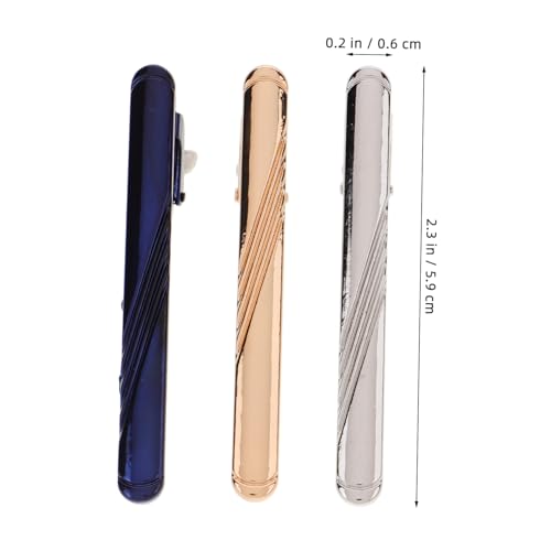 BESPORTBLE 3 Stück Teiliges Krawattenklammer Herren in Blau Gelb Silber Metall Krawattennadeln für Business Hemd Eleganter Anzug Accessoire für Hochzeit Büro und Formelle Anlässe von BESPORTBLE