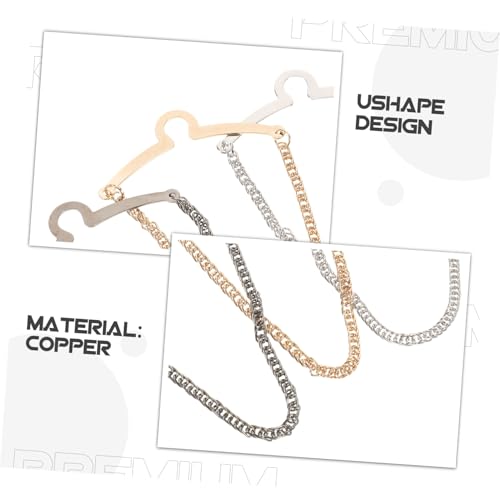 BESPORTBLE 3 Stück Teiliges Kupfer Krawattenkettenclips Langlebige Herren Krawattenkette mit Universalem Sitz Stilvolle Metall U Förmige Kettenpins für Hochzeit Business Formelle Anlässe von BESPORTBLE