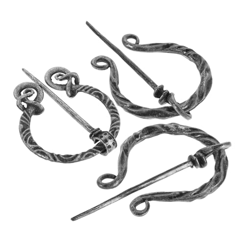 BESPORTBLE 3 Stück Teiliges Mittelalterliches Wikinger broschen set Vintage Metall Cloak Clasp für Capes Schals und Tücher Langlebig Leicht für Kostüm Party und Alltagsoutfits von BESPORTBLE