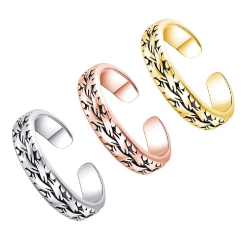 BESPORTBLE 3 Stück Teiliges Offenes Fußkettchen aus Nickelfreiem Kupfer Verstellbare Zehen und Knöchelringe Weiß Gold und Roségold Dekorativer Damenschmuck für Alltag und Party von BESPORTBLE