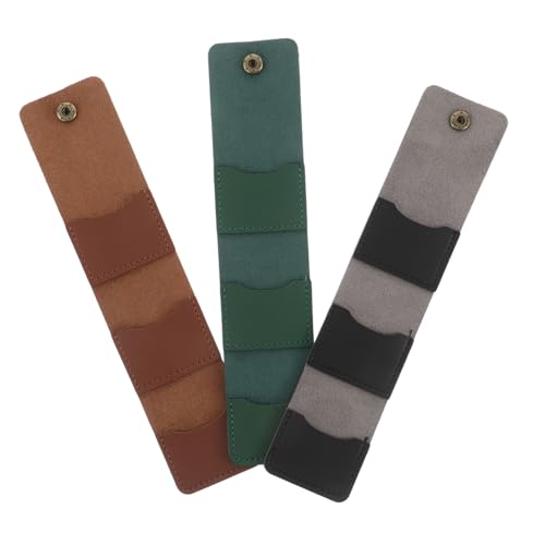 BESPORTBLE 3 Stück Teiliges Pu-Leder Plectrum Organizer mit Fächern Faltbare Rolltasche für Gitarrenplektren Platzsparende Pick Aufbewahrungstasche für Musiker in Grün Schwarz Braun von BESPORTBLE