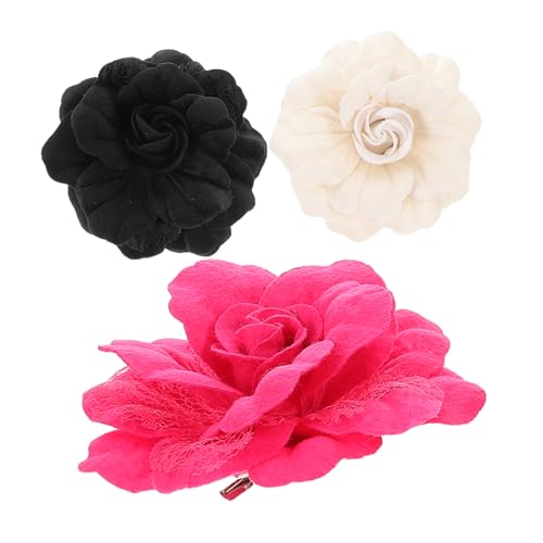 BESPORTBLE 3stücke Stoff-kamelienbrosche Stilvolle Blumen-anstecknadel Corsage Schmuck Kleidungszubehör Für Hochzeit Bankett Zeremonie Party von BESPORTBLE