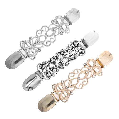 BESPORTBLE 3 Stück Teiliges Strickjackenclip mit Funkelnder Strassverzierung Eleganter Broschenclip zur Taillierung von Kleidern und Cardigans Modisches Accessoire für Damenkleidung und von BESPORTBLE